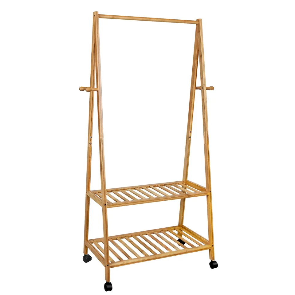 songmics-garderobenst-nder-mit-rollen-kleiderst-nder-bambus image 1