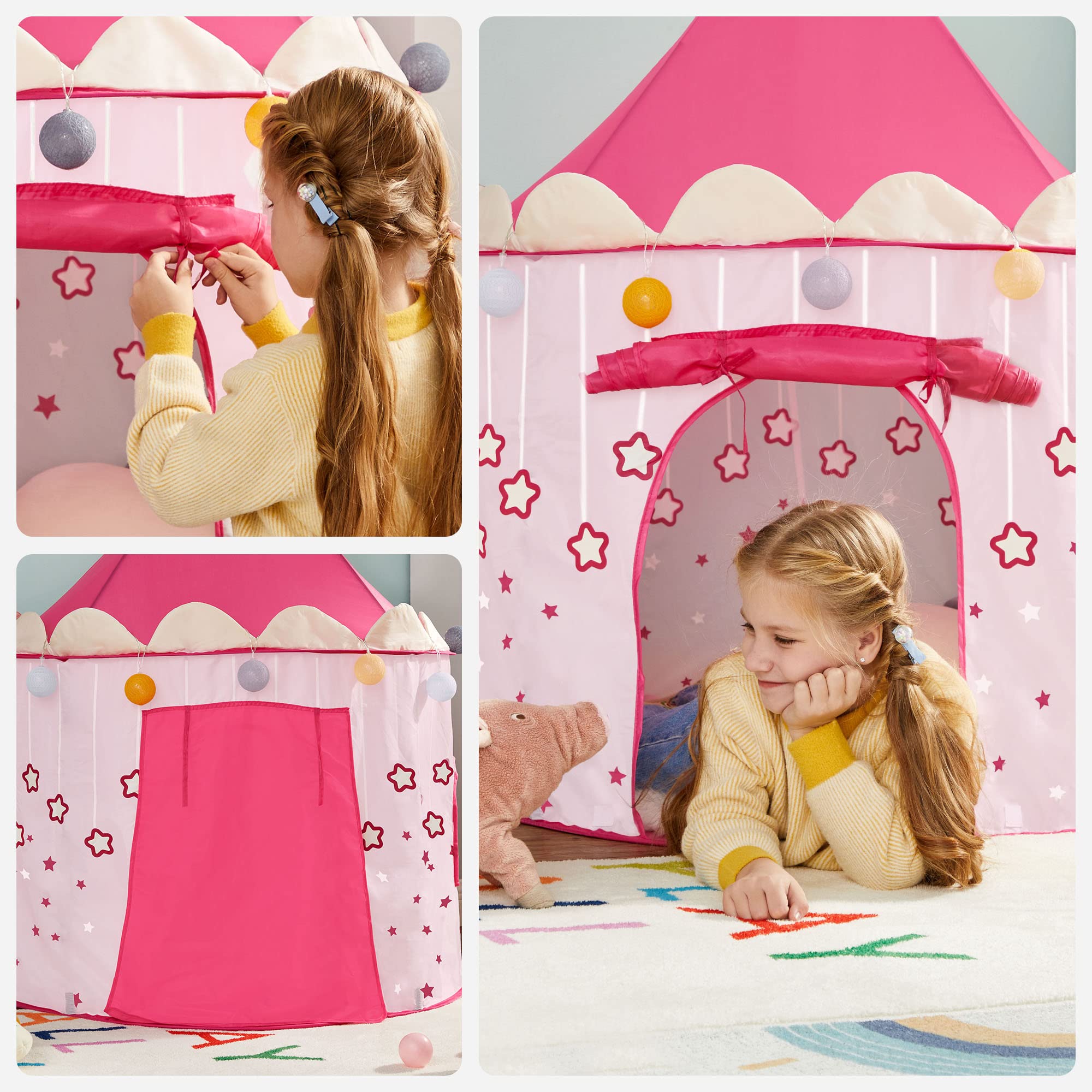 songmics-spielzelt-lpt01pk-prinzessinnenschloss-pink-101-x-135-cm image 5