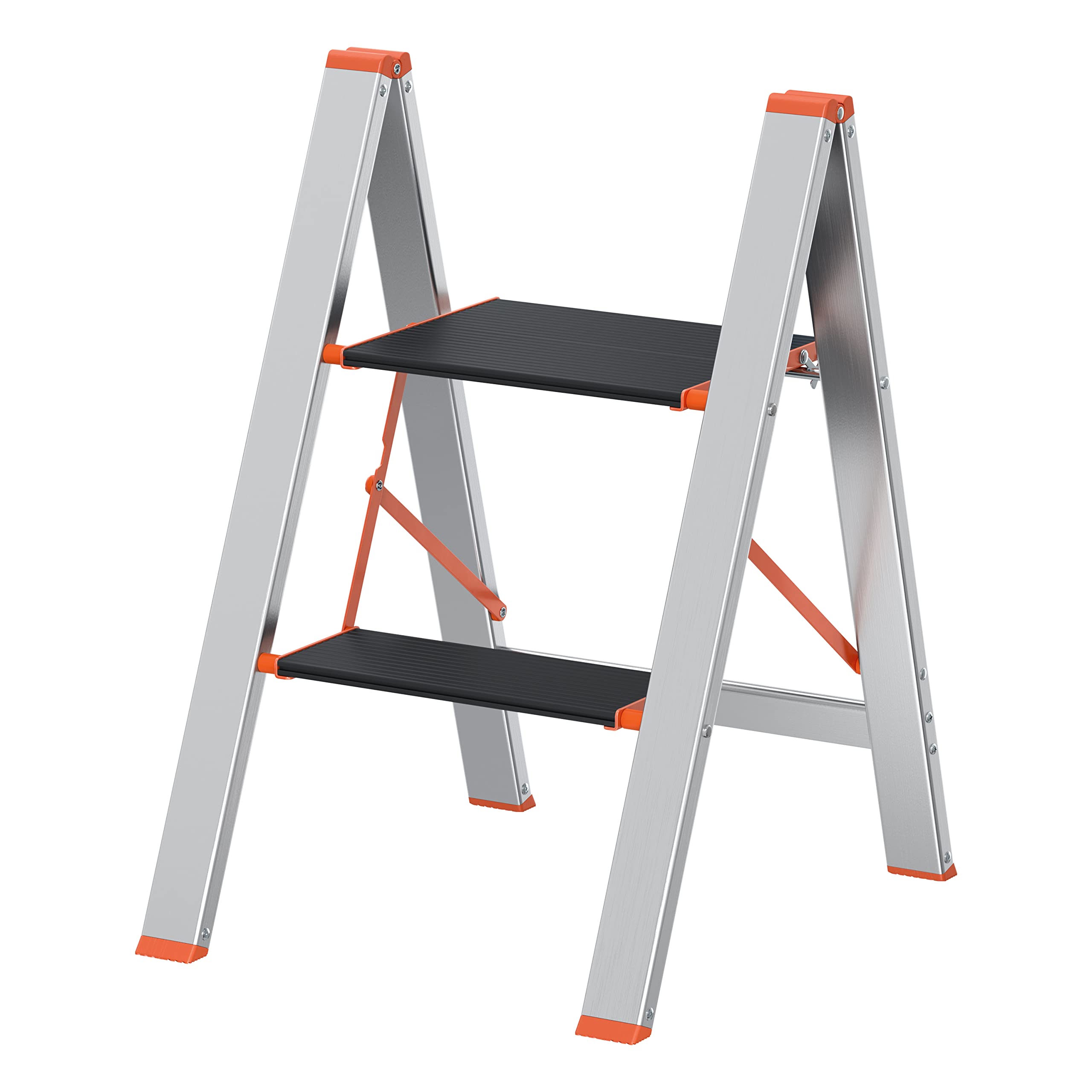 songmics-glt022b01-leiter-2-stufen-alu-silber-klappbar image 1