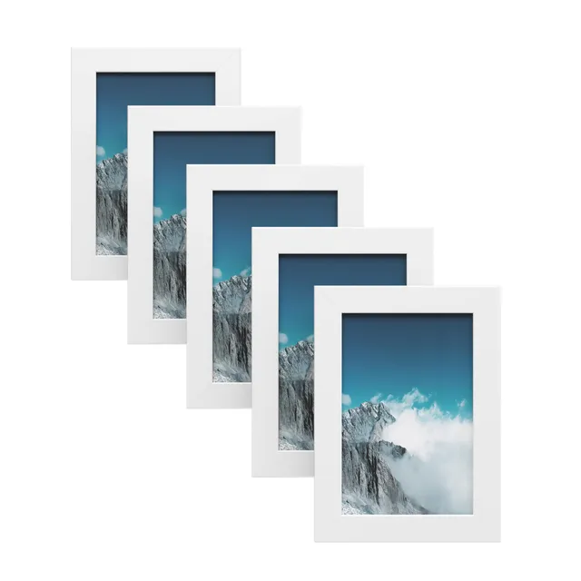 songmics-bilderrahmen-rpf35wt-5er-set-10x15-cm-wei-mit-glas image 1