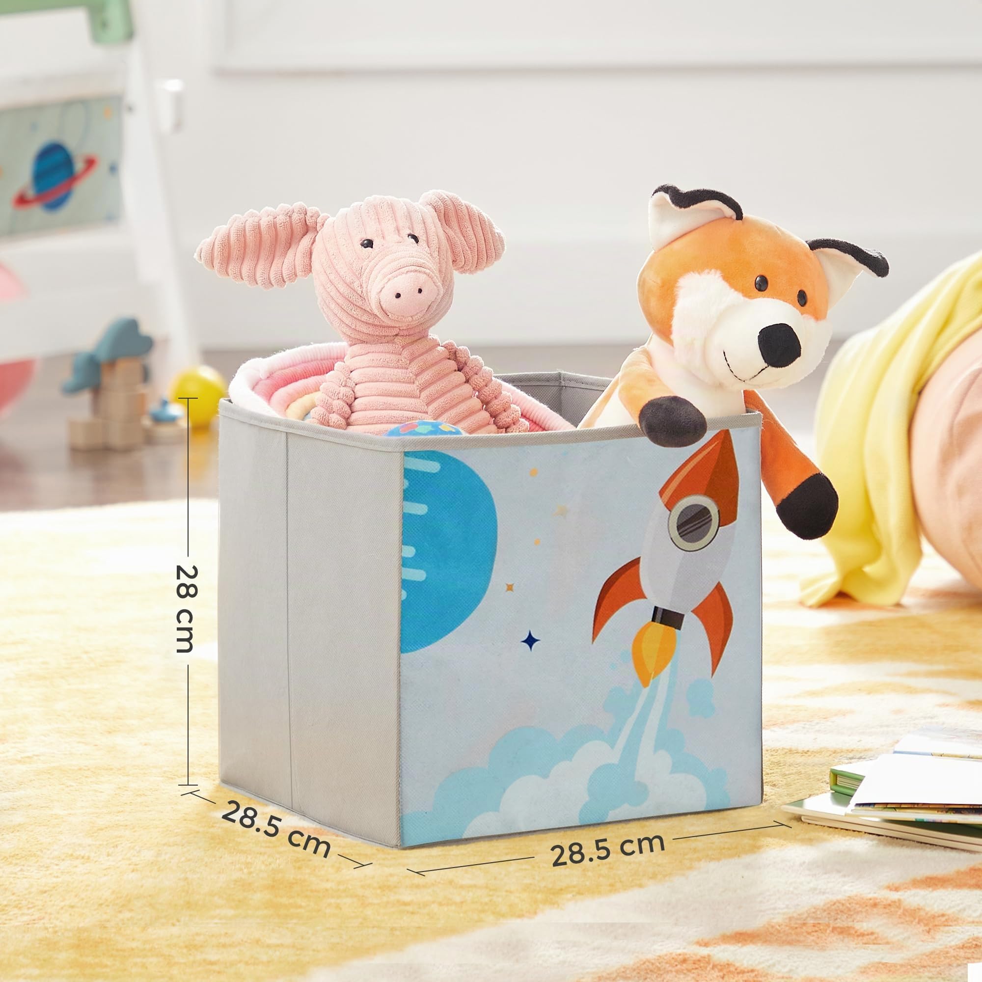 songmics-kinder-b-cherregal-spielzeugregal-mit-2-stoffboxen-wei image 6