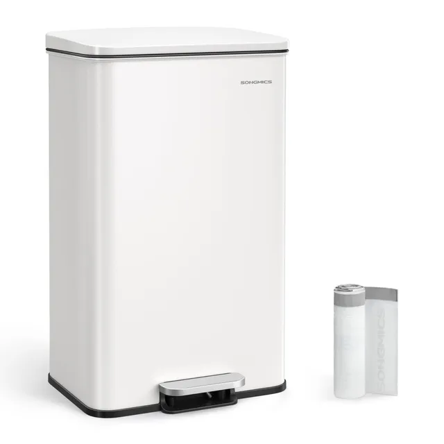 songmics-m-lleimer-k-che-ltb540w4002-40-liter-tretm-lleimer-stahl-wei image 1