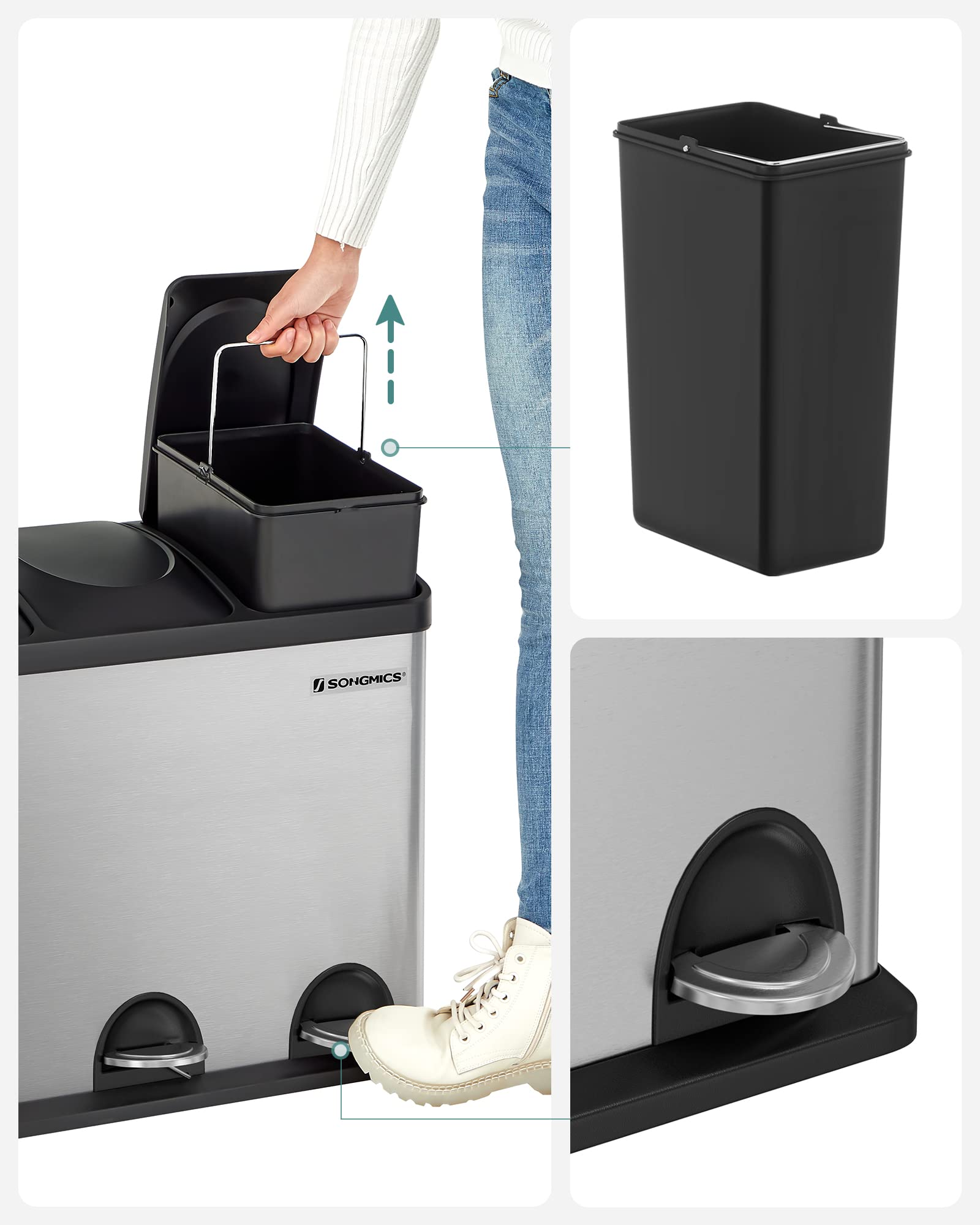 songmics-m-lleimer-f-r-die-k-che-treteimer-mit-3-f-chern-3-x-18-liter-54-liter image 4