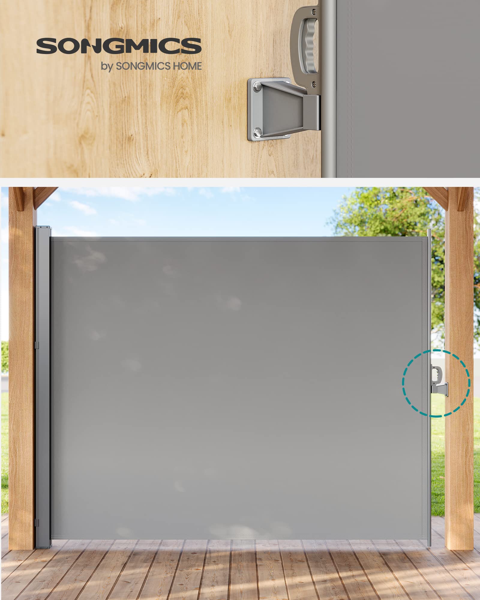 songmics-wandhalterung-f-r-seitenmarkise-stahlpfosten-8x9x11-5-cm image 2