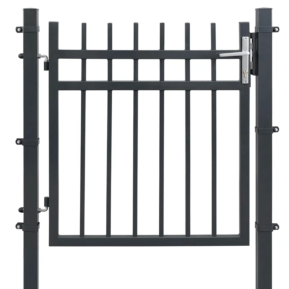 songmics-gartentor-ggd350g-aus-verzinktem-stahl-106-x-90-cm-grau-mit-schloss image 1