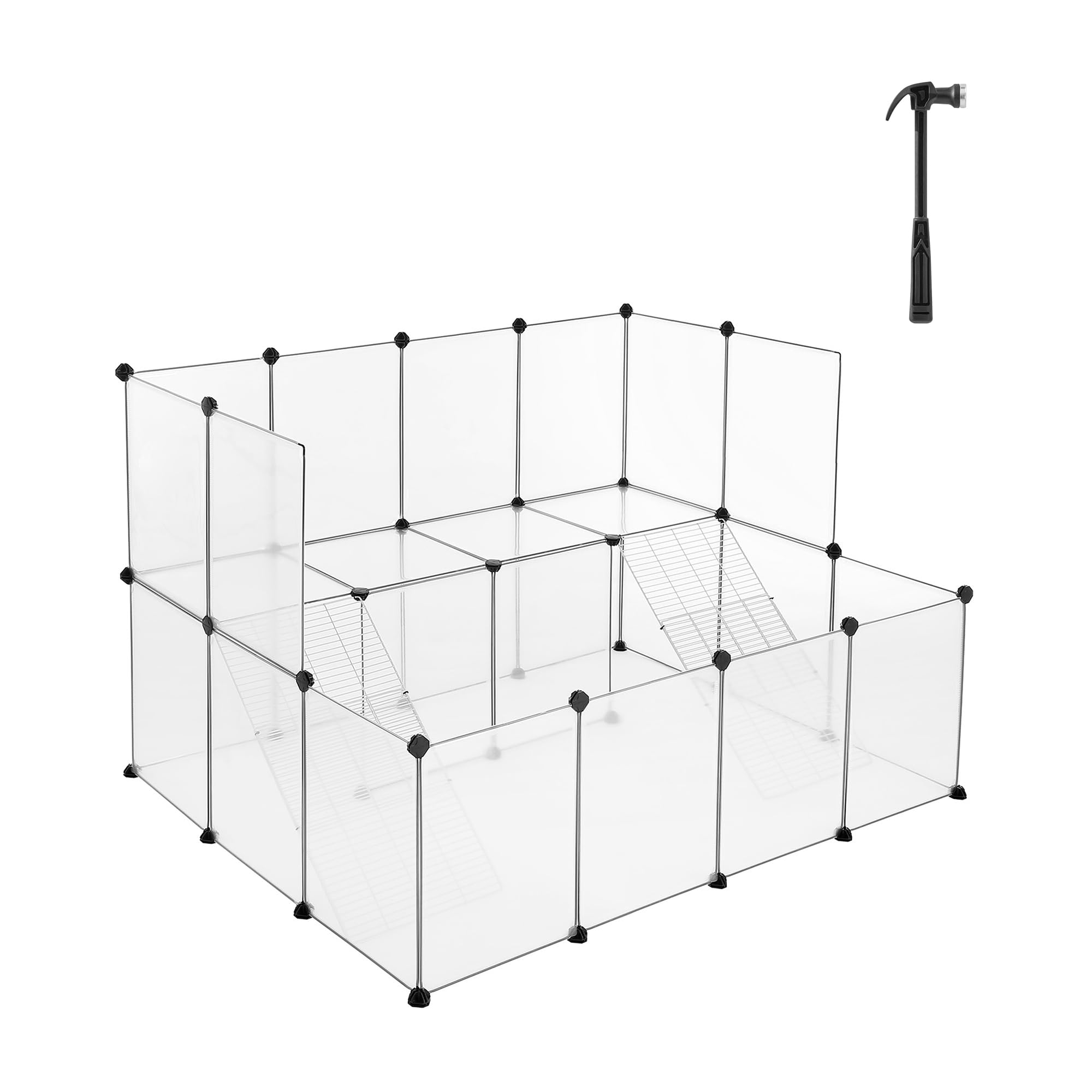 songmics-freigehege-lpc004w01-f-r-kleintiere-laufstall-wei-143-cm image 1