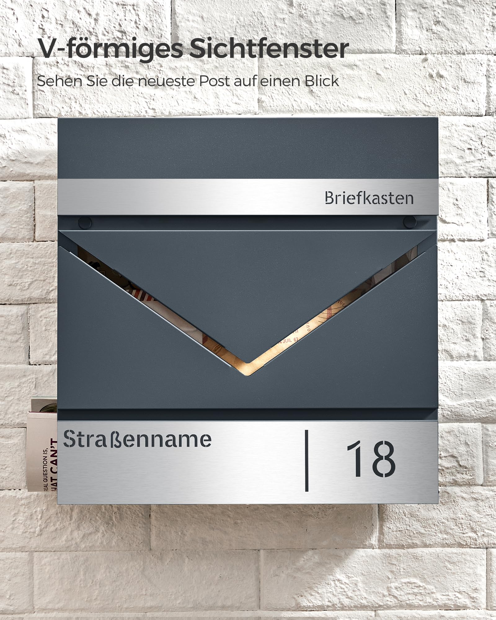 songmics-briefkasten-personalisiert-mit-zeitungsfach-anthrazit image 6