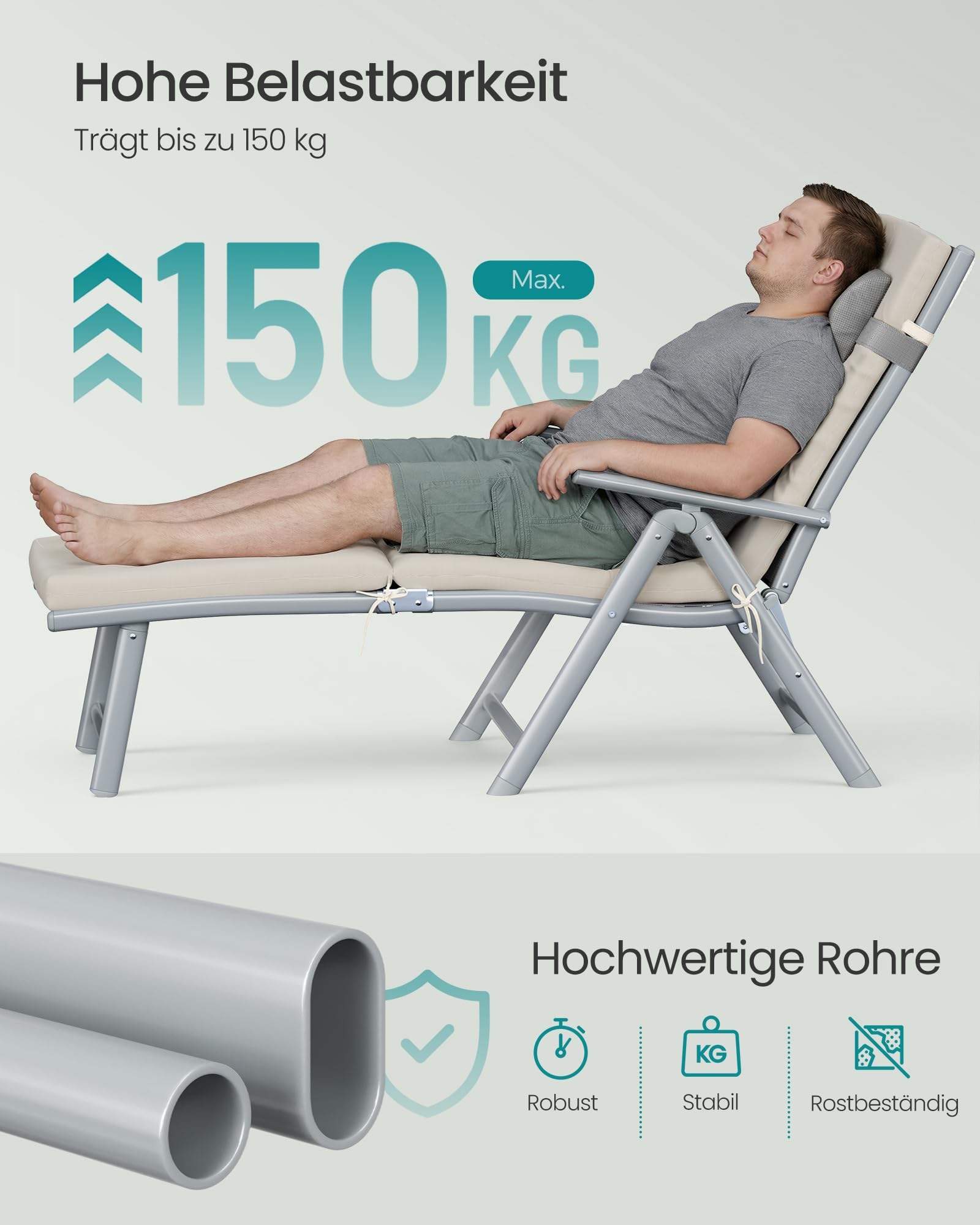 songmics-sonnenliege-klappbar-mit-6-cm-polster-liegestuhl-150-kg image 6