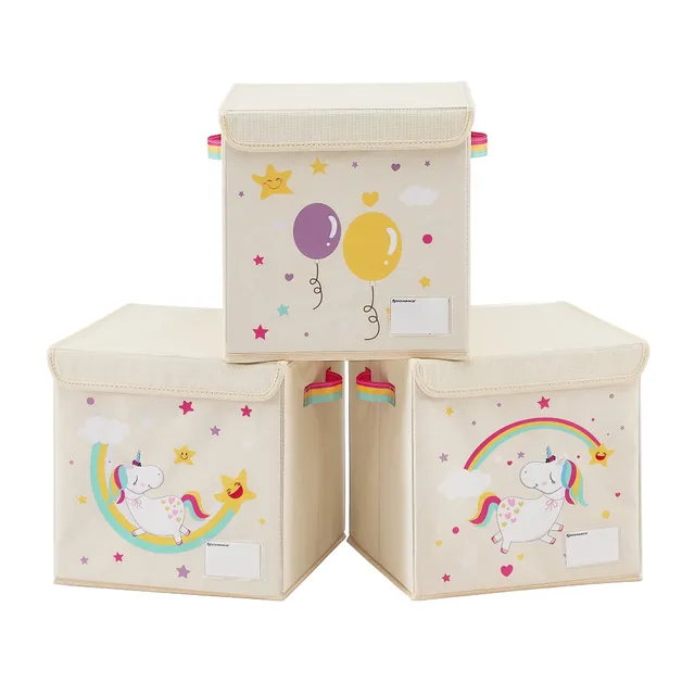 songmics-aufbewahrungsbox-rfb710w03-3er-set-30x30x30-cm-einhorn-beige image 1