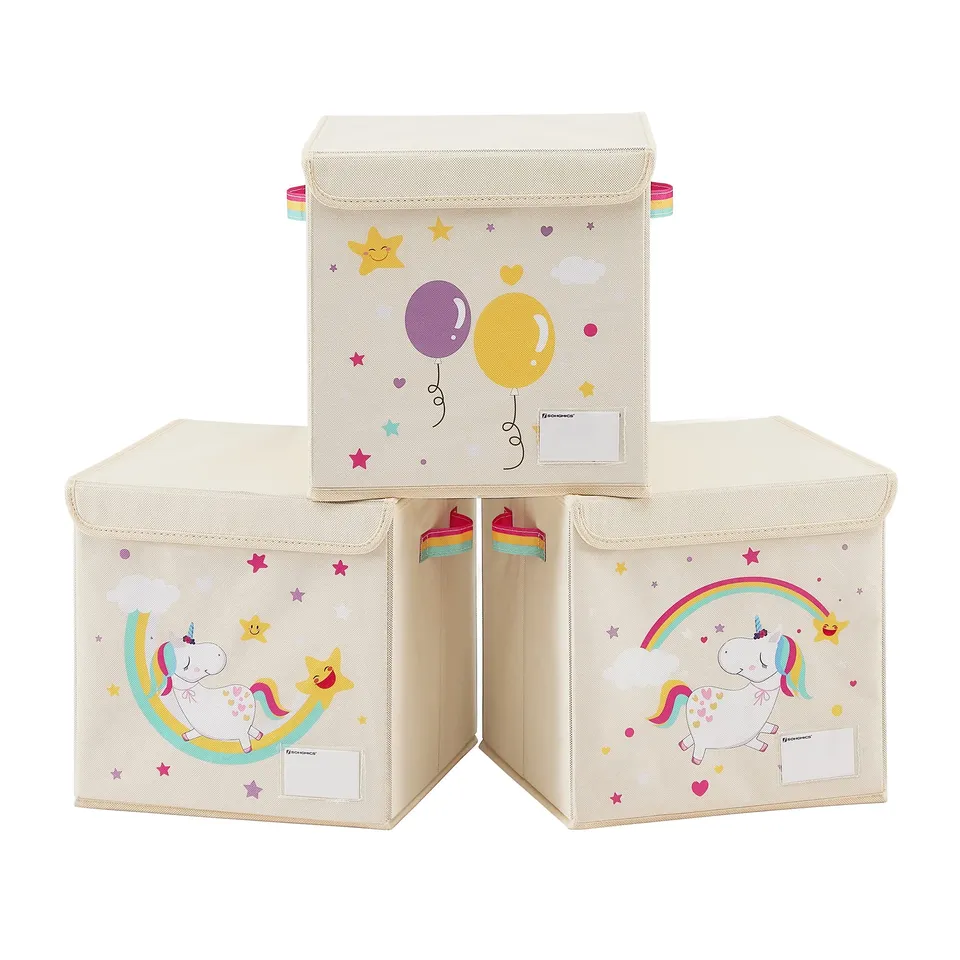songmics-aufbewahrungsbox-rfb710w03-3er-set-30x30x30-cm-einhorn-beige image 1