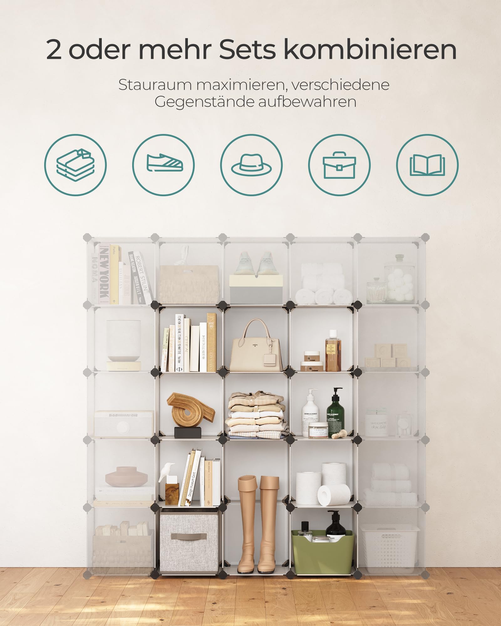 songmics-steckregal-lpc44l-schuhregal-kleiderschrank-16-f-cher-wei image 7