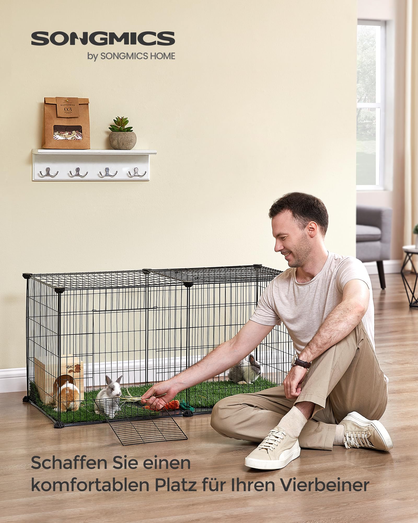 songmics-lpi010b01-kleintierk-fig-xl-laufstall-102-x-51-x-51-cm-schwarz image 2