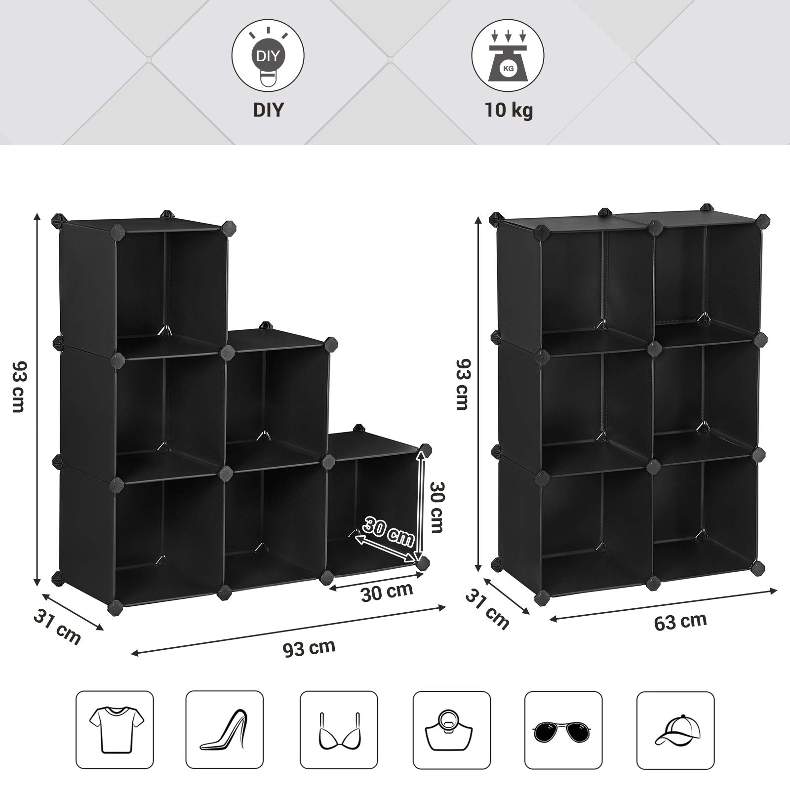 songmics-steckregal-w-rfelregal-6-f-cher-93x31x93-cm-schwarz image 3