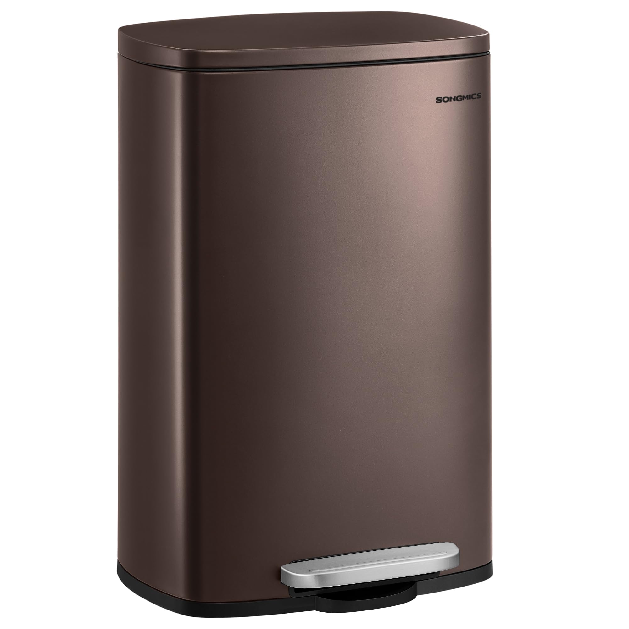 songmics-k-chenabfalleimer-50-l-ltb50br02-treteimer-stahl-braun-soft-close image 1