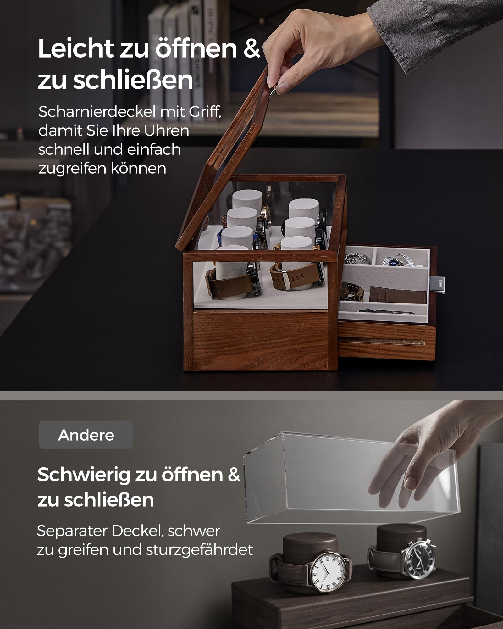 songmics-uhrenbox-jow007k01-2-ebenen-f-r-7-uhren-mit-acryl-deckel-und-schublade- image 6