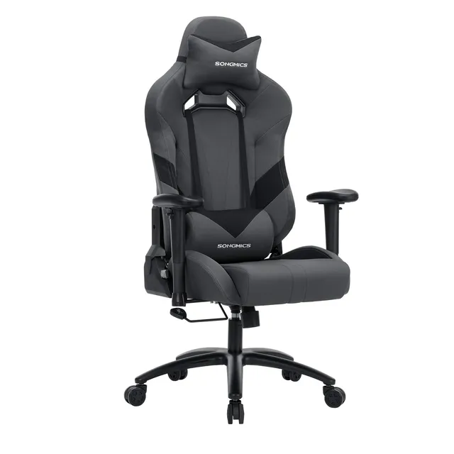 songmics-b-rostuhl-gaming-stuhl-rcg13g-grau-schwarz-124-132-cm image 1