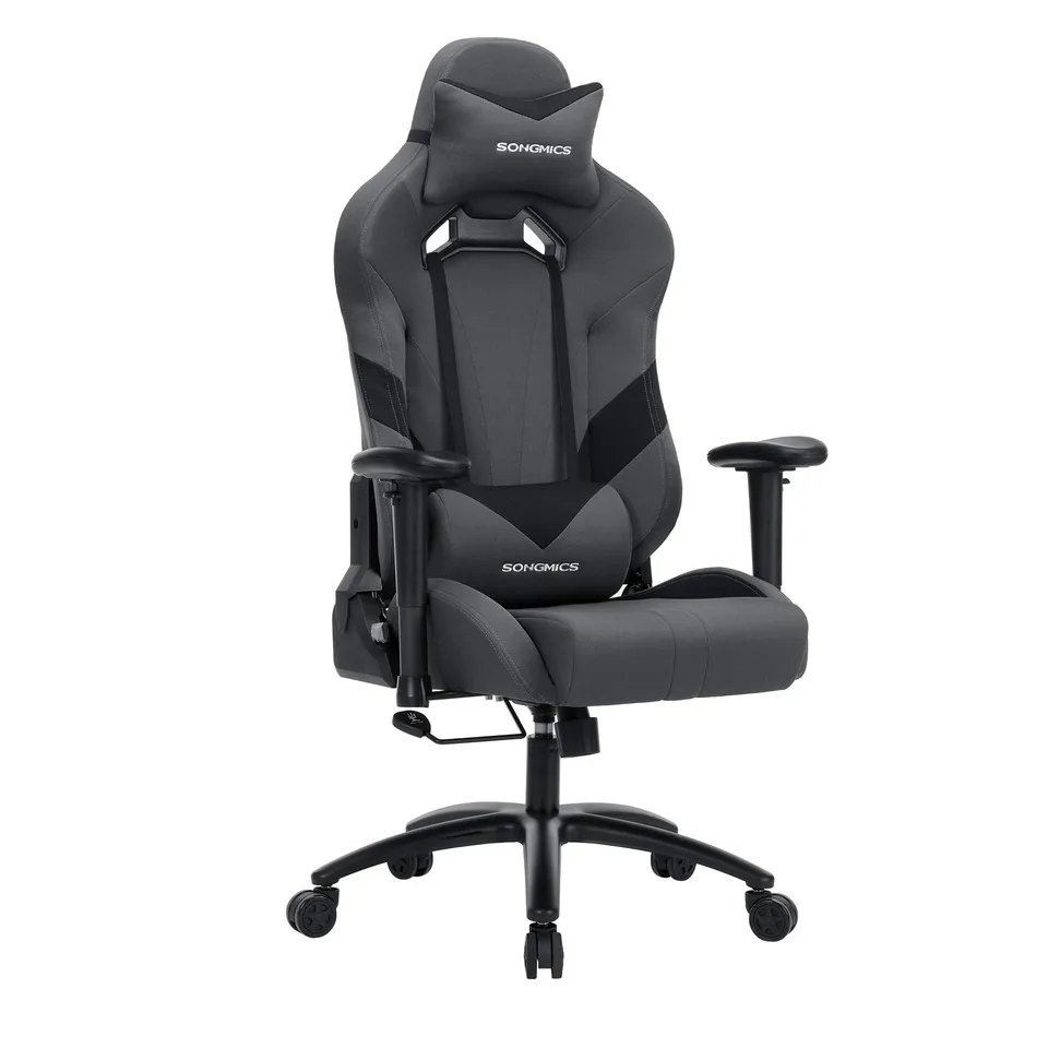 songmics-b-rostuhl-gaming-stuhl-rcg13g-grau-schwarz-124-132-cm image 1