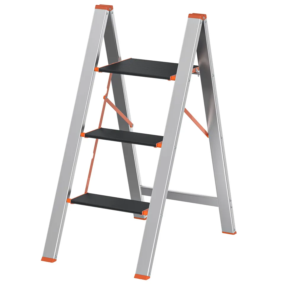 songmics-trittleiter-glt023b01-3-stufen-klappbar-silbern image 1