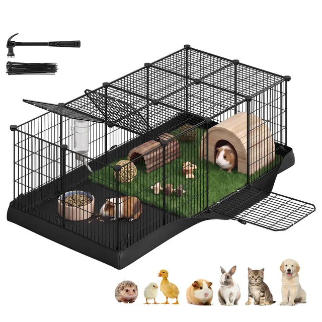 songmics-freilaufgehege-f-r-kaninchen-mit-bodenmatte-140x70x45-cm image 1