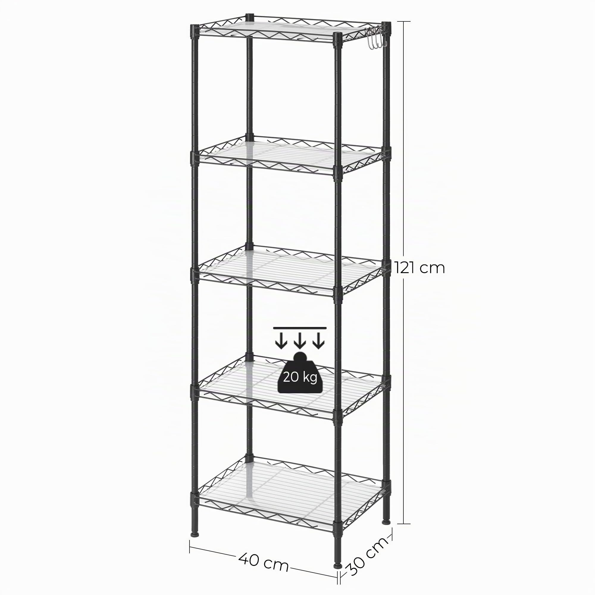 songmics-lgr115b01-k-chenregal-metall-5-ebenen-mit-haken-schwarz image 3