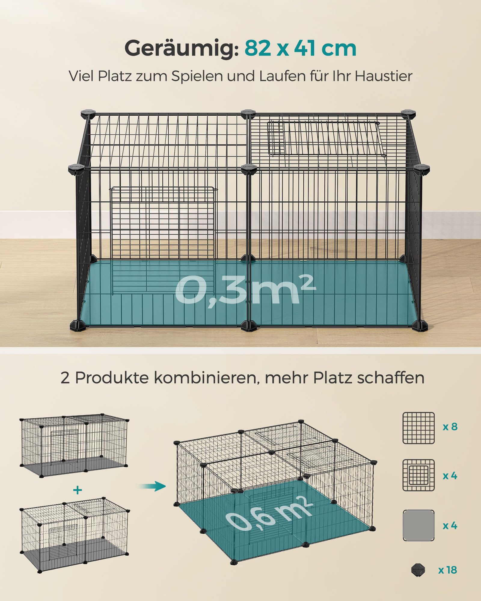 songmics-lpi009b01-kleintierk-fig-laufstall-l-82x41x41-cm-schwarz image 3