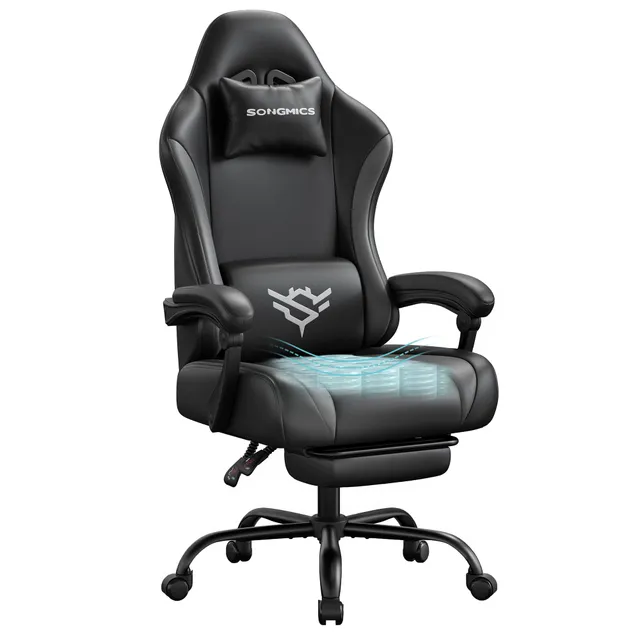 songmics-gaming-stuhl-cathy-obg091bh01-pu-leder-schwarz-150-kg image 1