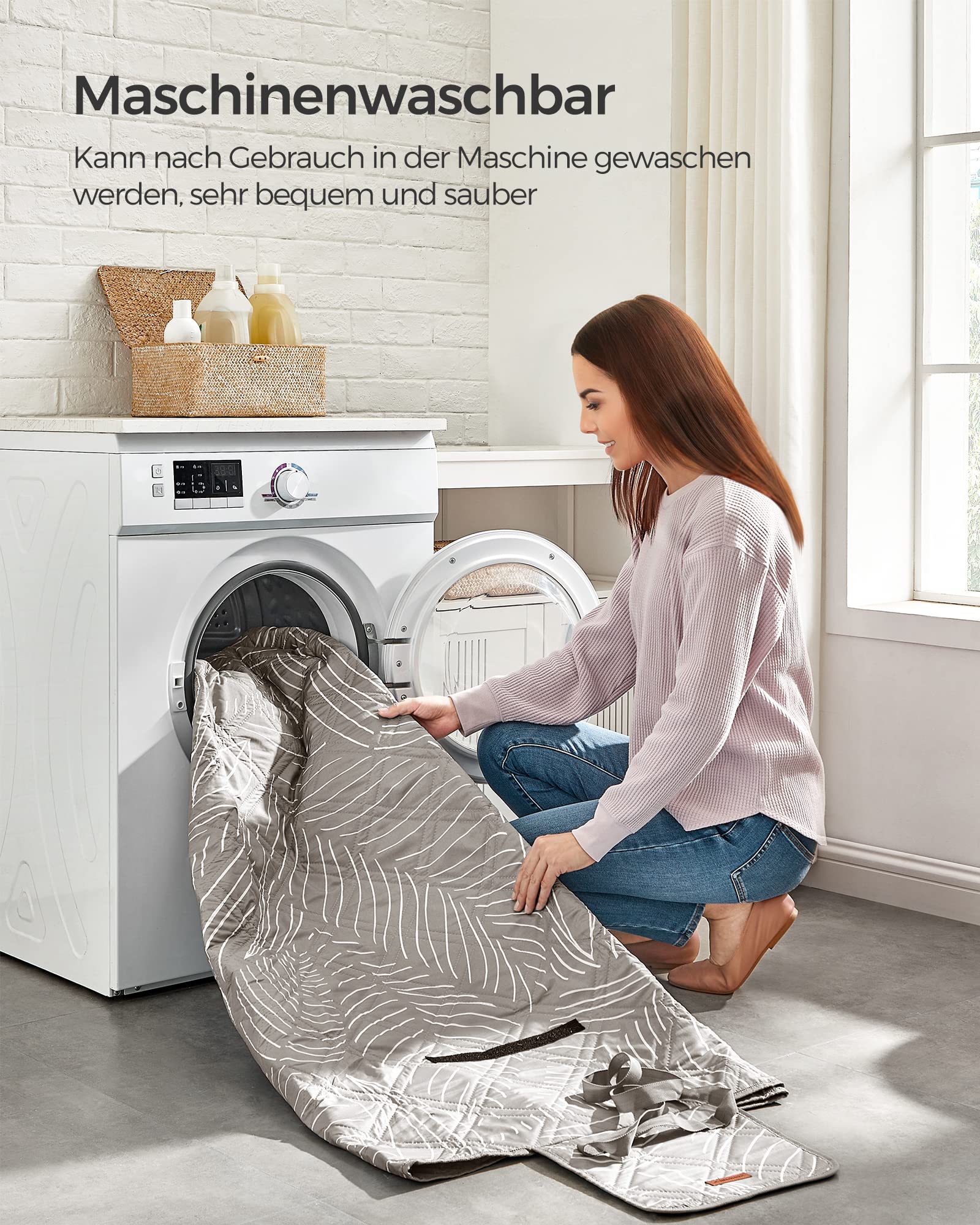 songmics-gcm010b02-picknickdecke-200-x-200-cm-wasserdicht-khaki-farn image 7