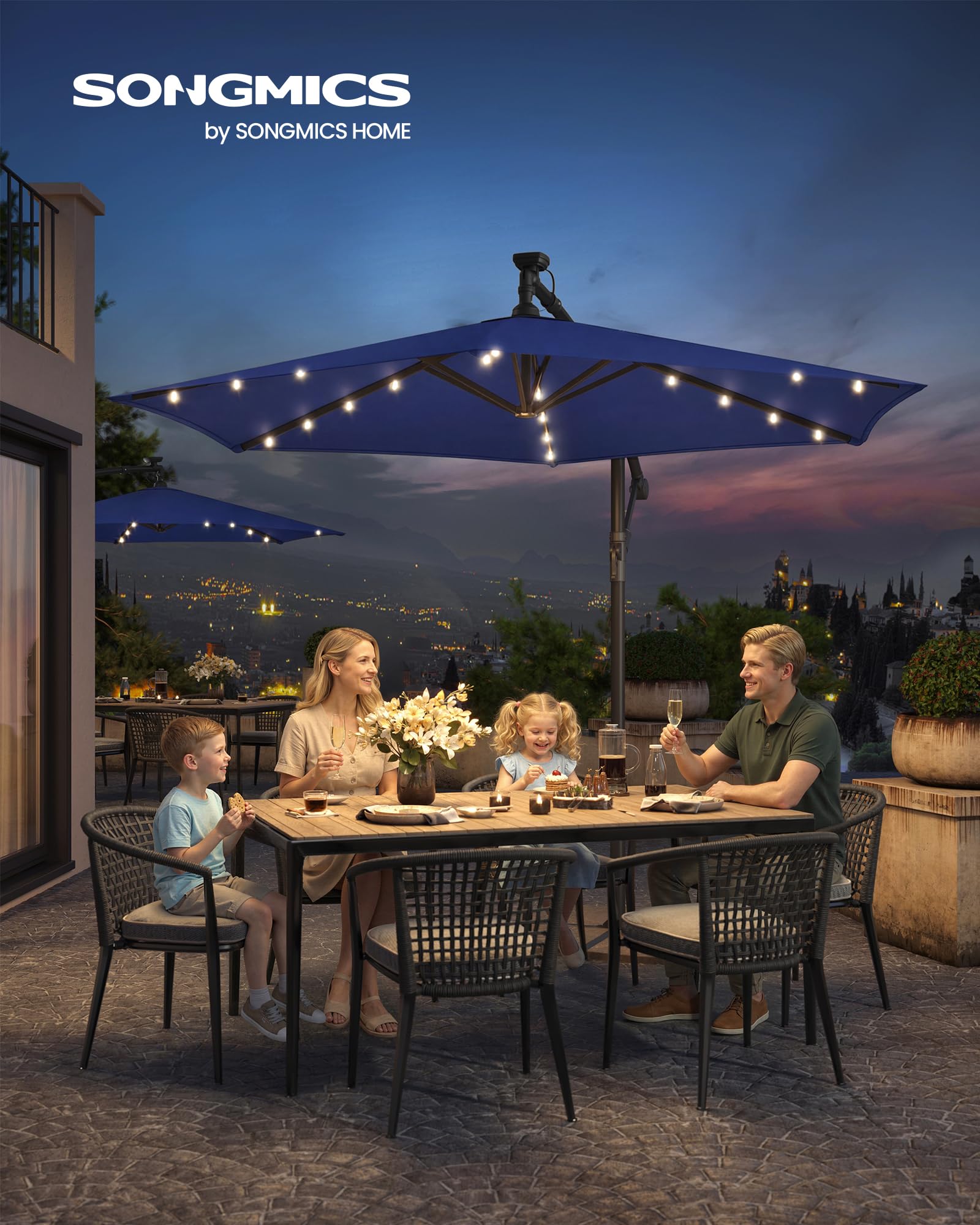 songmics-sonnenschirm-300-cm-mit-led-solar-beleuchtung-upf-50 image 2
