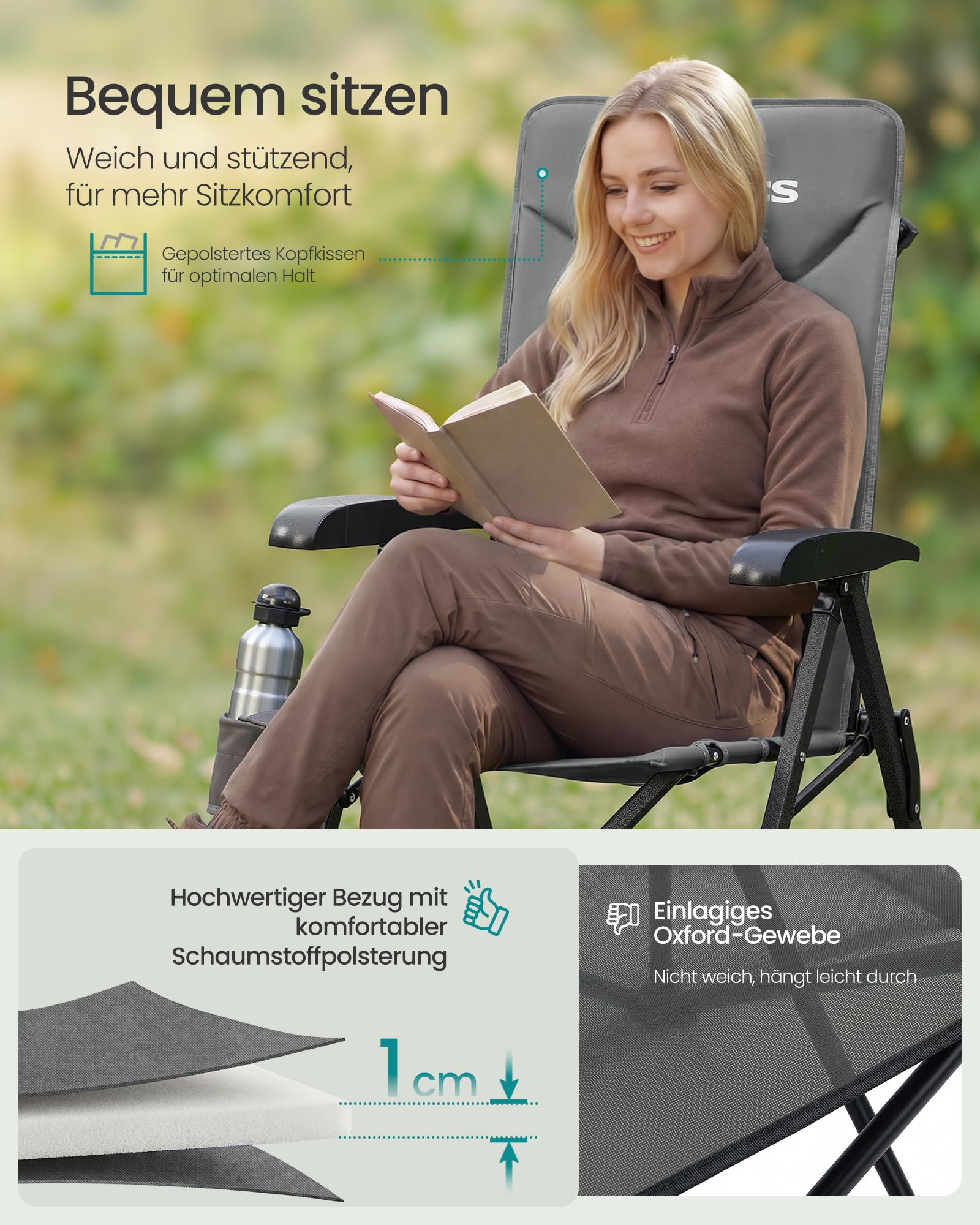 songmics-campingstuhl-gcb015gz01-klappstuhl-grau-verstellbar-95-150 image 4