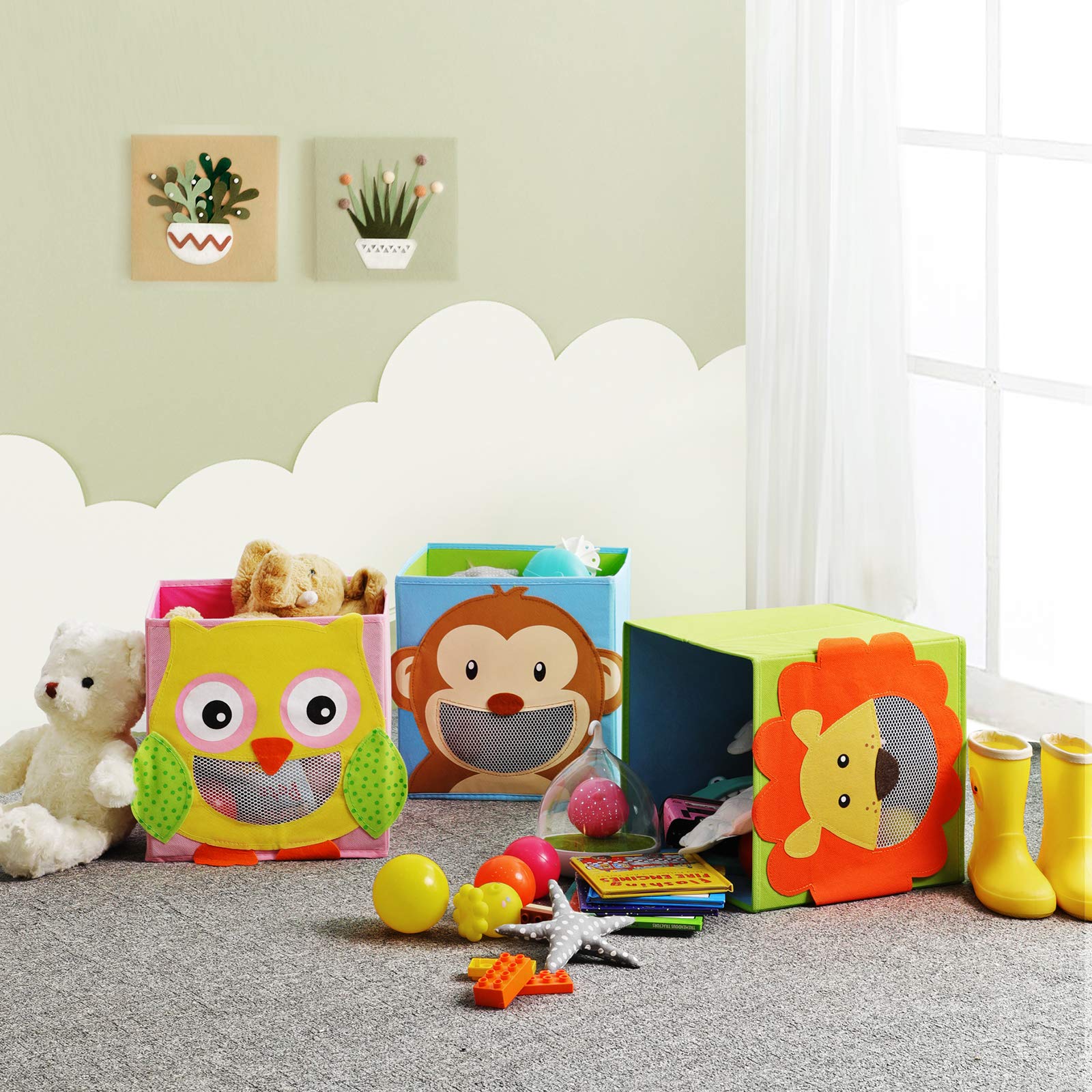 songmics-rfb01ku-aufbewahrungsbox-kinder-3er-set-27-x-27-x-27-cm-tiermotive-bunt image 4
