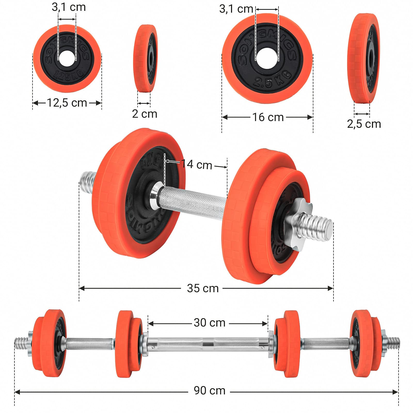 songmics-hantelset-gusseisen-verstellbar-mit-verbindungsrohr-orange image 4
