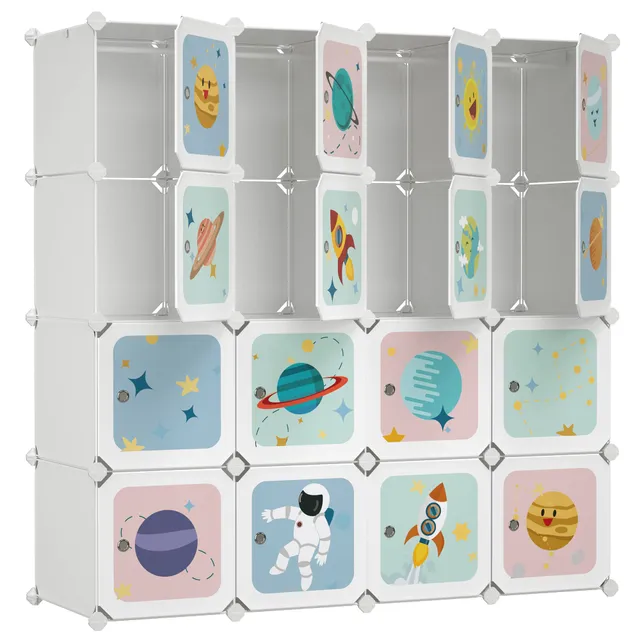 songmics-kleiderschrank-lpc905w01-diy-aufbewahrungsschrank-mit-16-w-rfeln-und-4- image 1