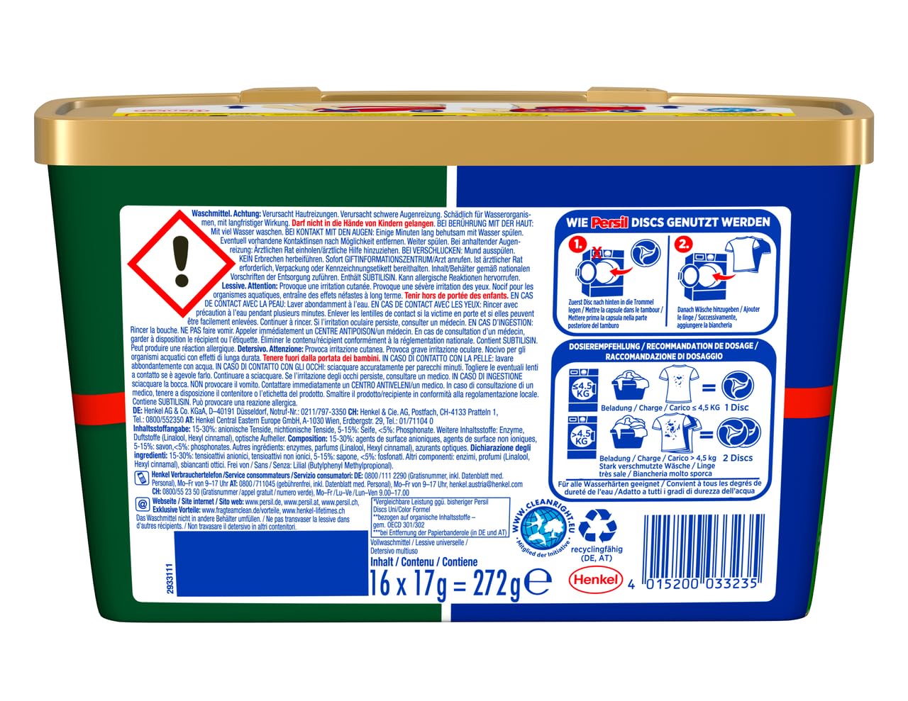 persil-tiefenrein-4in1-discs-universal-8-x-16-waschladungen-vollwaschmittel image 2