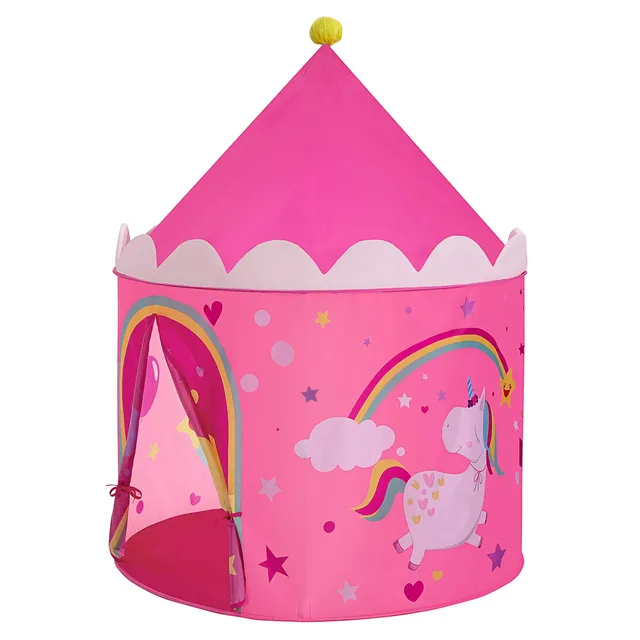 songmics-spielzelt-prinzessinnenschloss-pop-up-tipi-pink-gelb-lpt04py image 1