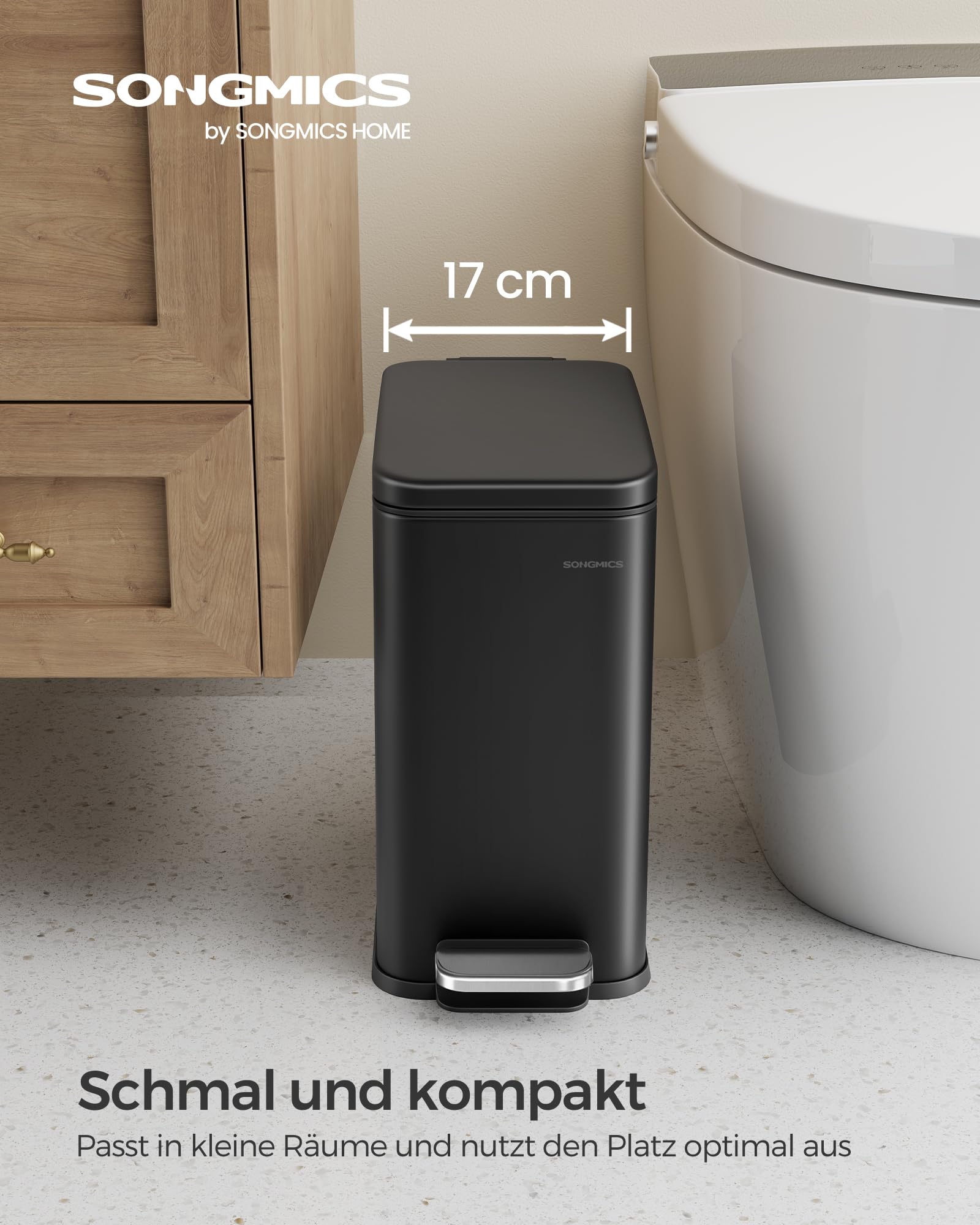 songmics-kosmetikeimer-10-liter-mit-deckel-edelstahl-tretm-lleimer image 2