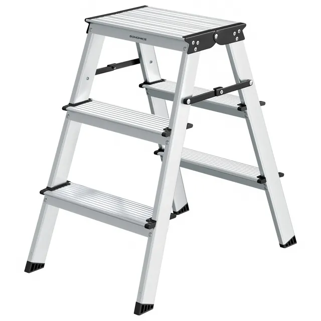 songmics-trittleiter-aluleiter-3-stufen-150-kg-glt23k image 1