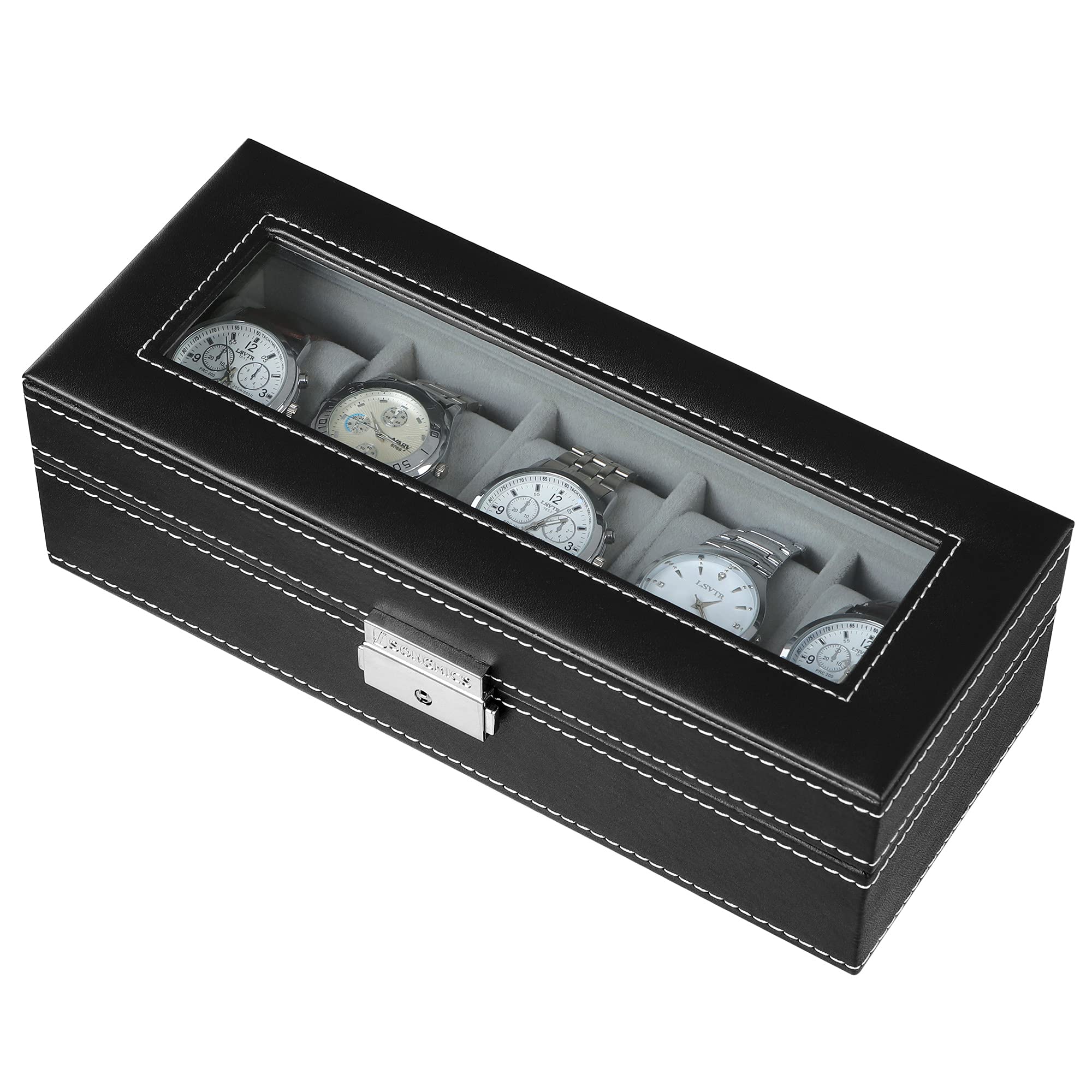 songmics-uhrenbox-jwb05b-uhrenkasten-mit-5-f-chern-und-glasdeckel image 6