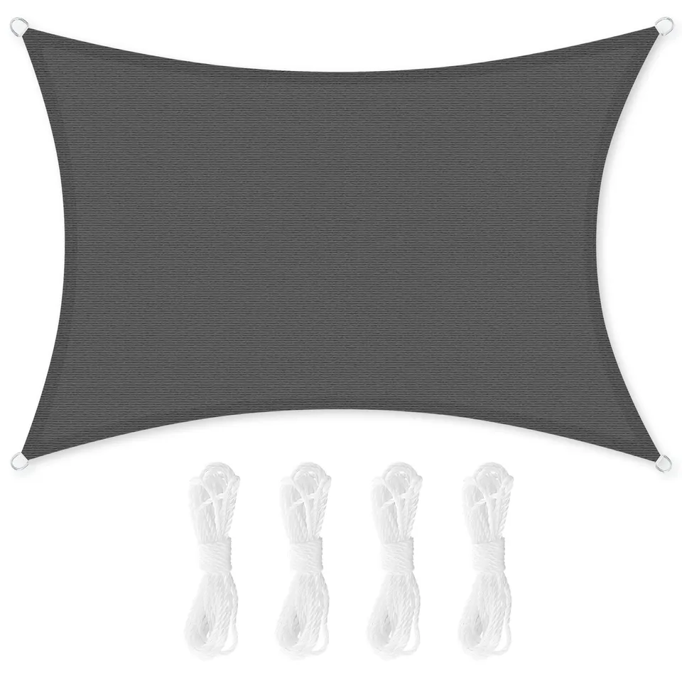 songmics-gss34gy-sonnensegel-3-x-4-m-rechteckig-rauchgrau-hdpe image 1