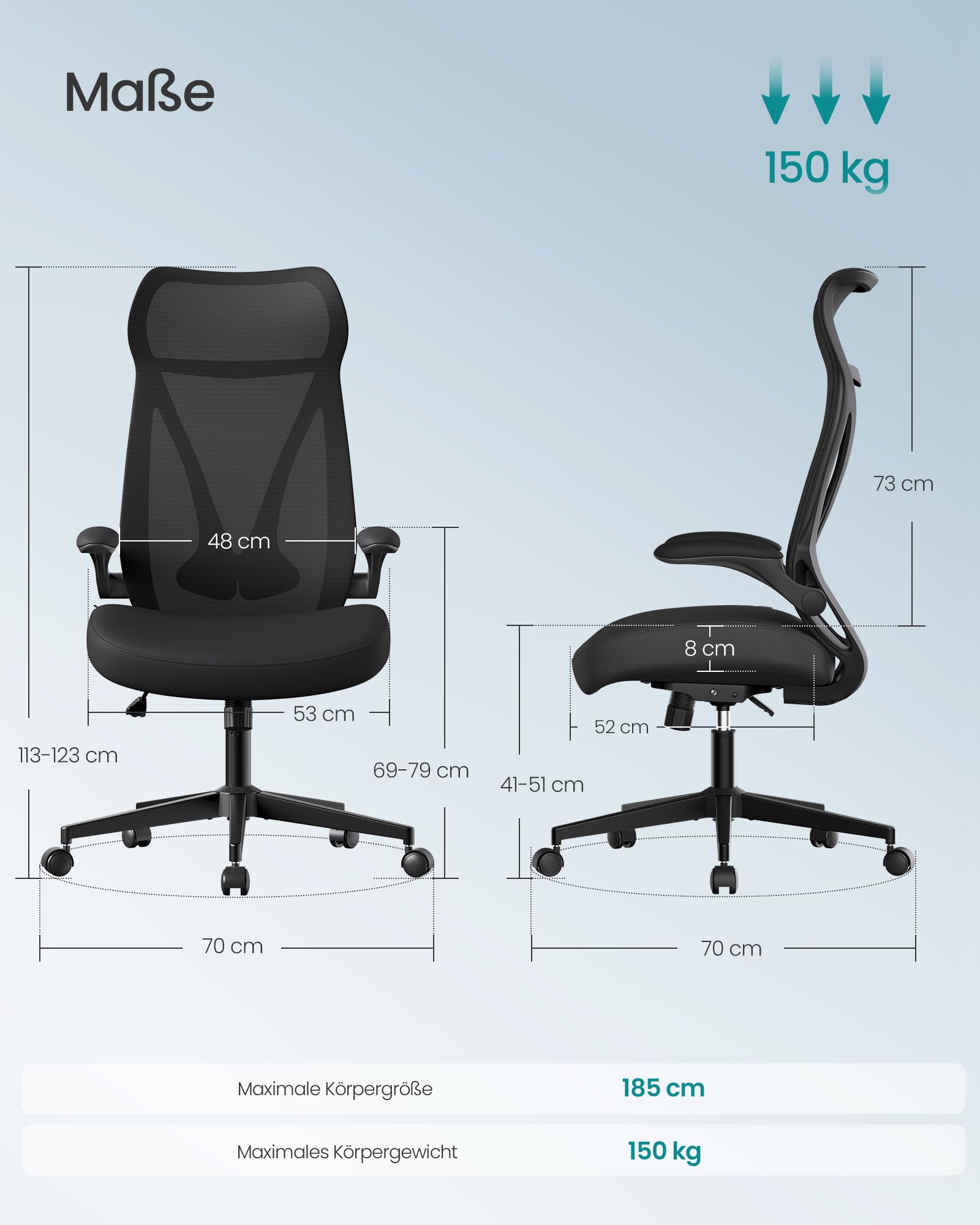 songmics-b-rostuhl-obn088b01-ergonomisch-bis-150-kg-tintenschwarz image 2