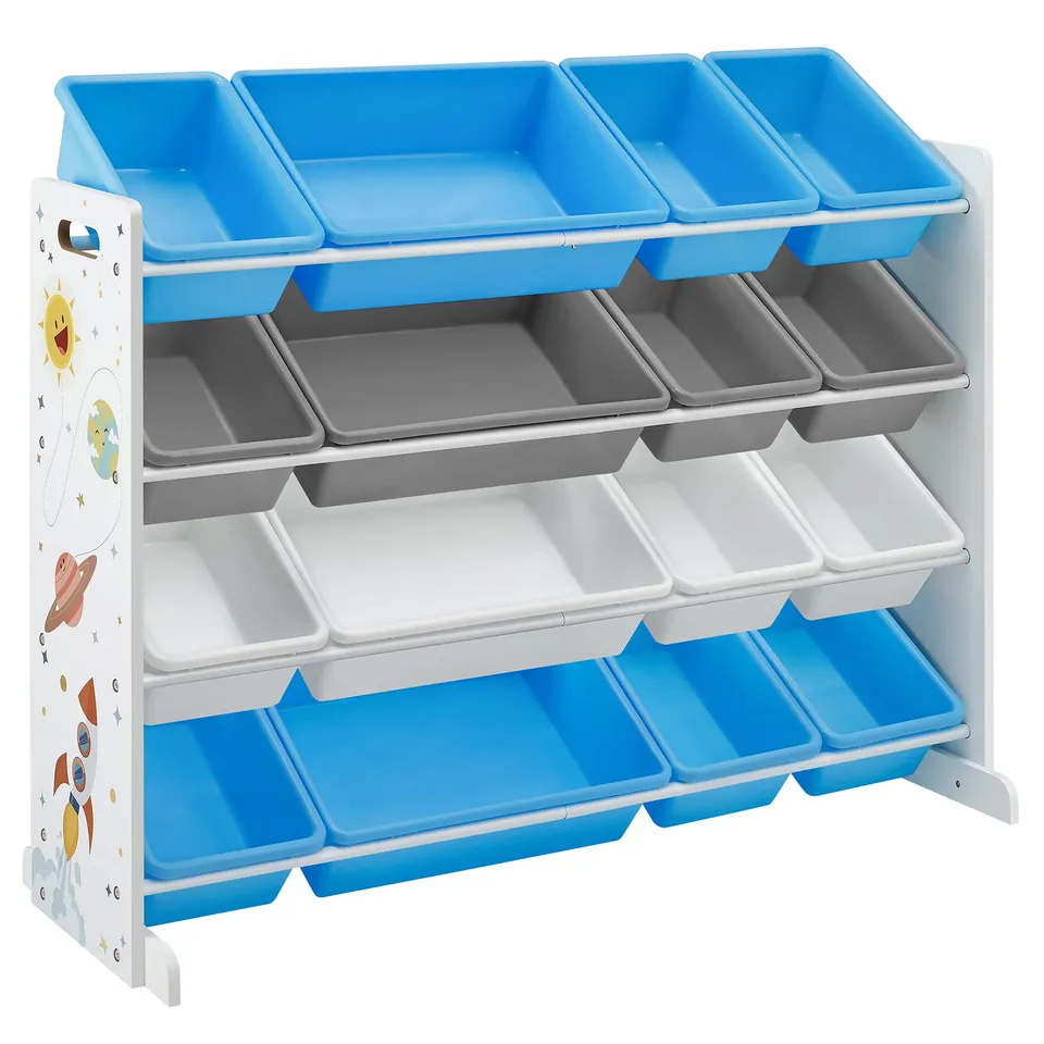 songmics-spielzeugregal-4-ebenen-mit-16-boxen-wei-blau-grau image 1