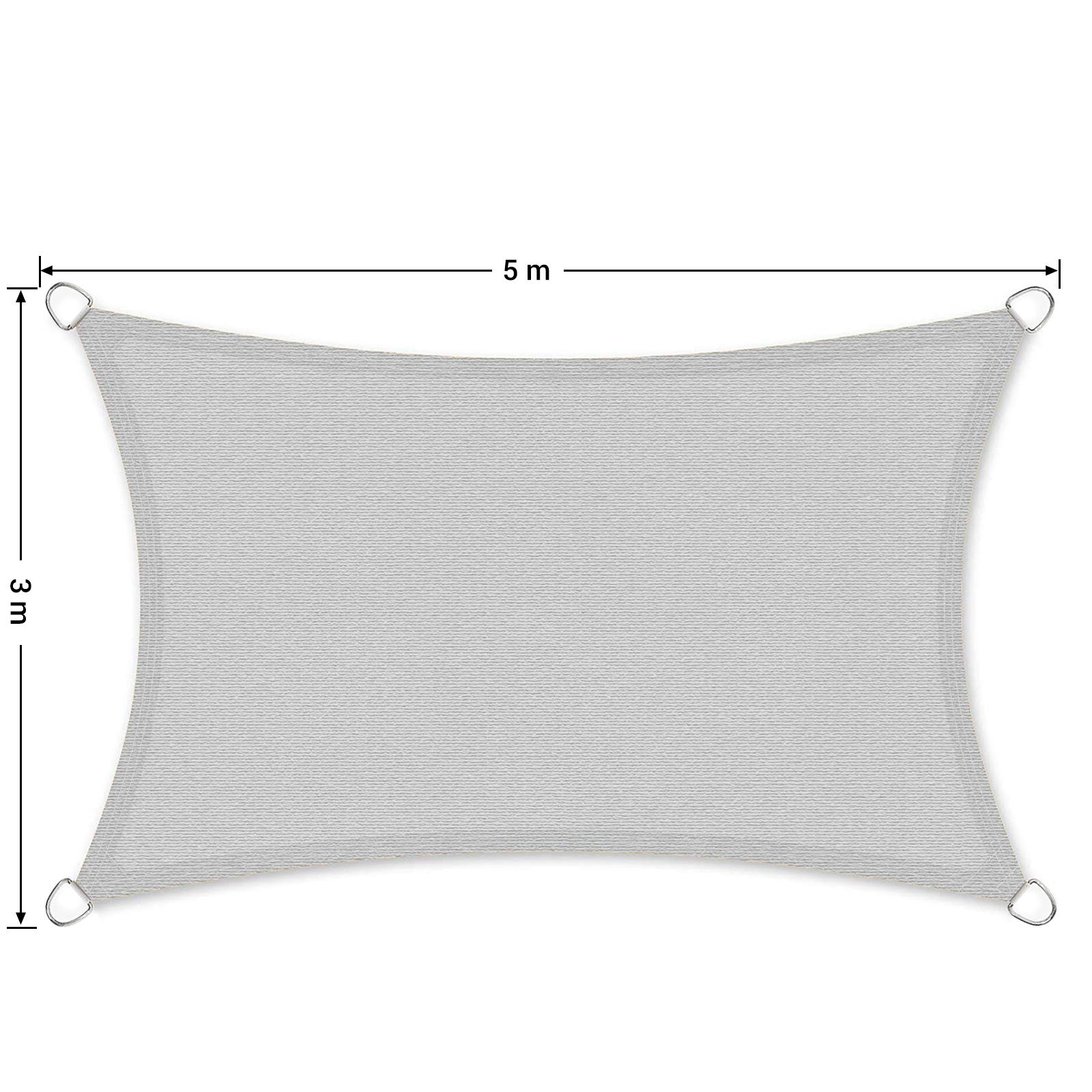 songmics-sonnensegel-gss35qy-3-x-5-m-rechteckig-aus-hdpe-gewebe-hellgrau image 3