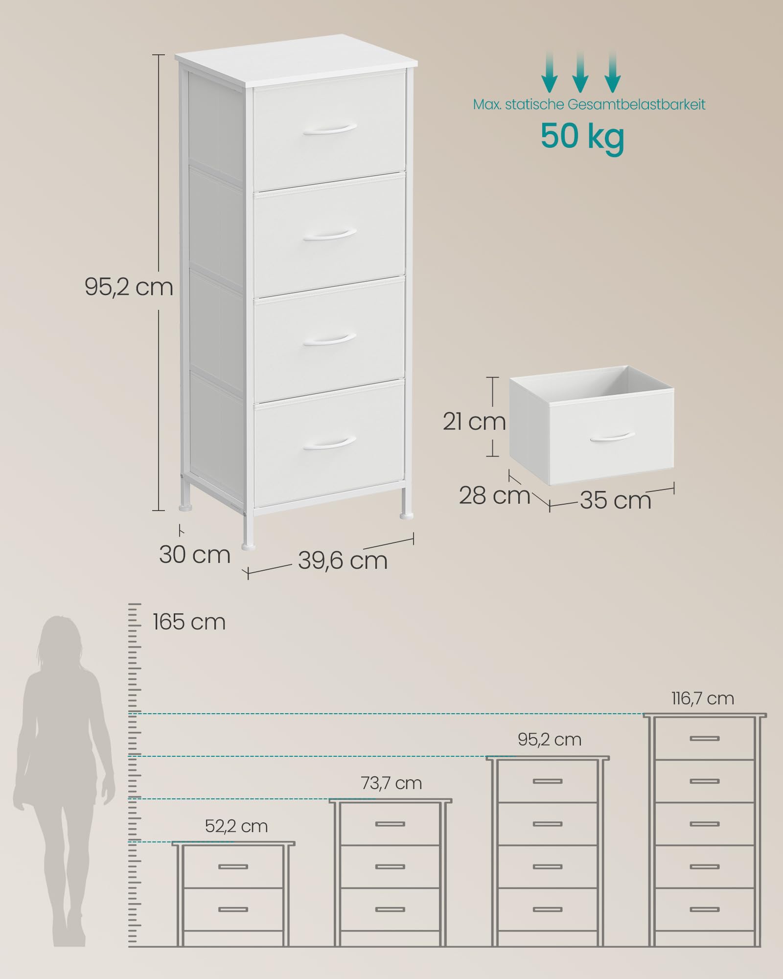 songmics-bellah-lgs314wh01-kommode-4-schubladen-wolkenwei-schneewei image 2