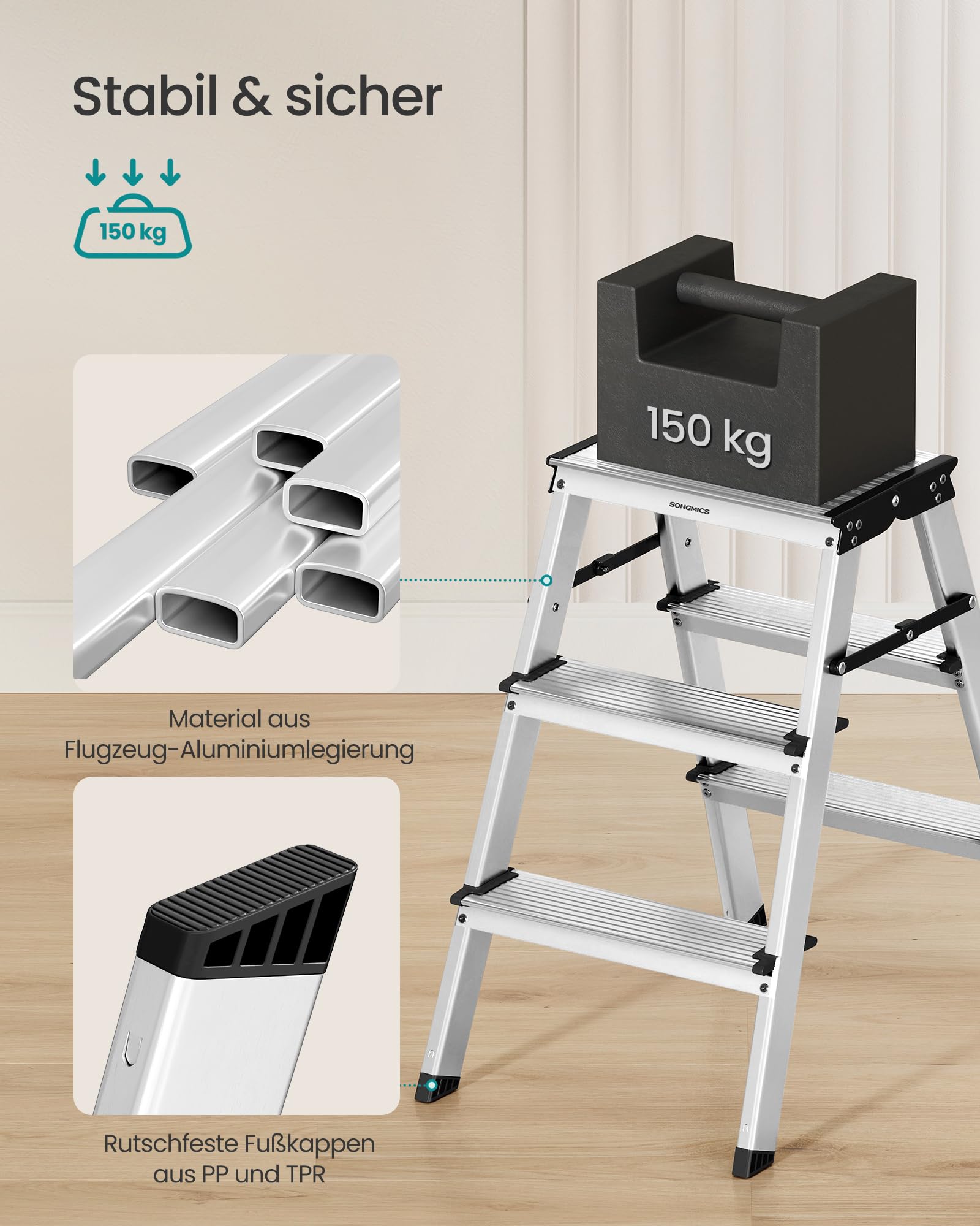 songmics-trittleiter-aluleiter-3-stufen-150-kg-glt23k image 5