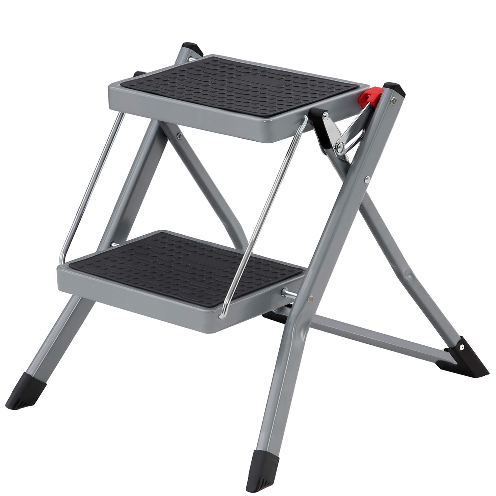 songmics-trittleiter-gsl02wt-mit-2-stufen-stahl-wei-schwarz image 8