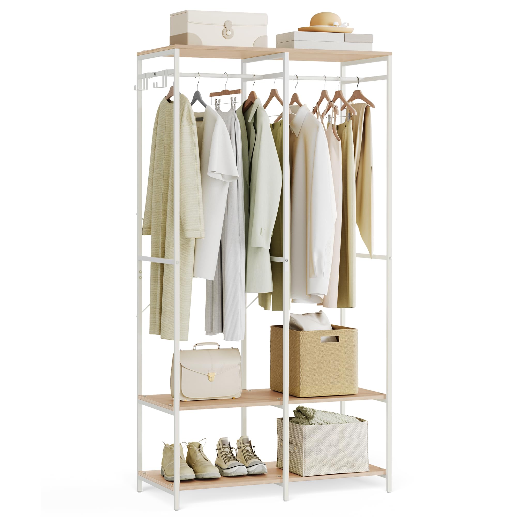 songmics-kleiderschrank-offen-94-5-x-40-x-180-cm-garderobe-mit-stange image 1