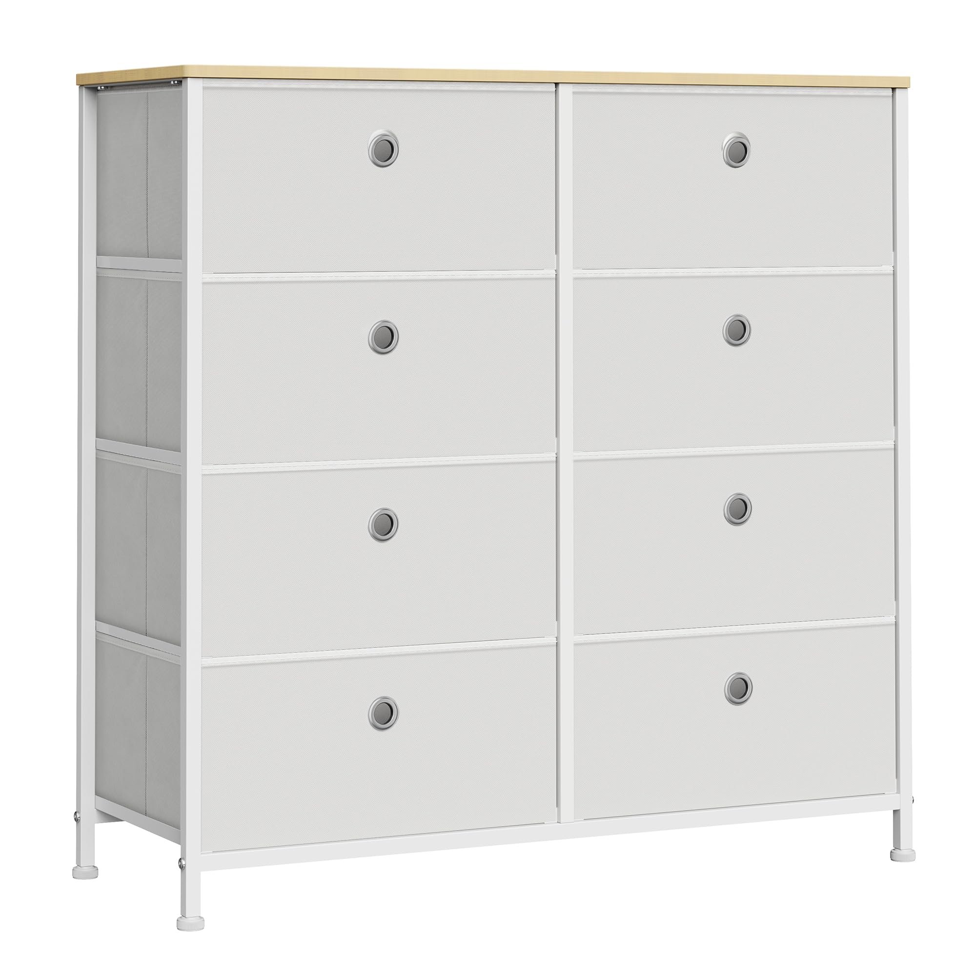 songmics-kommode-lts024w57-mit-8-stoffschubladen-cremewei-eiche image 1