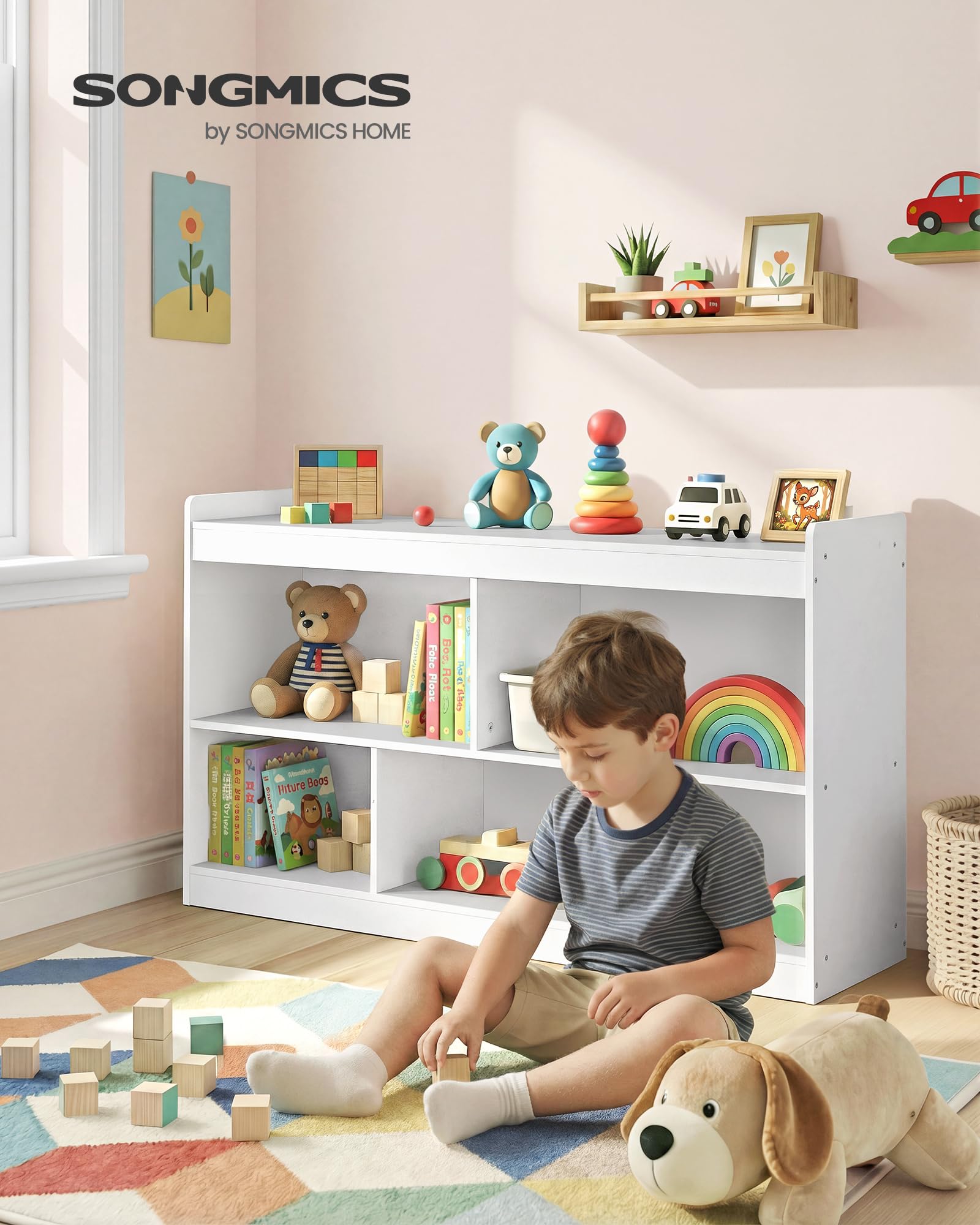 songmics-kinderregal-5-f-cher-30-x-112-2-x-65-cm-spielzeugaufbewahrung image 2