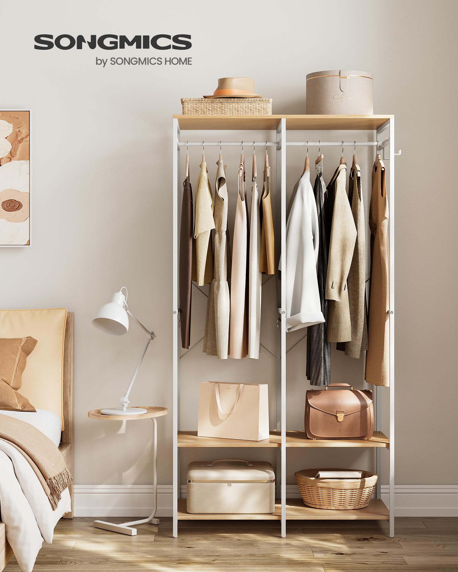 songmics-kleiderschrank-offen-94-5-x-40-x-180-cm-garderobe-mit-stange image 2