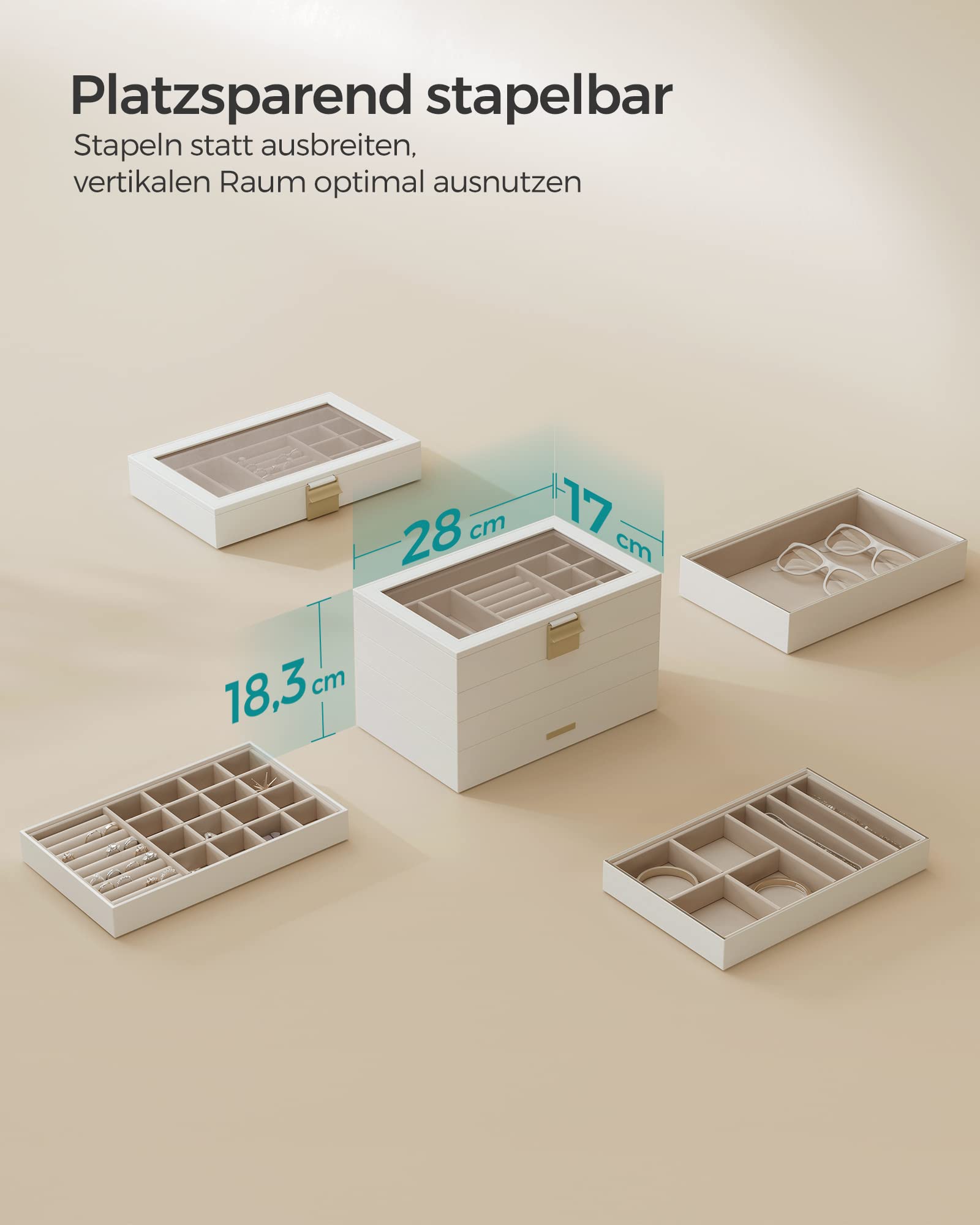 songmics-gisella-schmuckk-stchen-4-ebenen-stapelbar-mit-glasdeckel-wei-jbc164w01 image 8