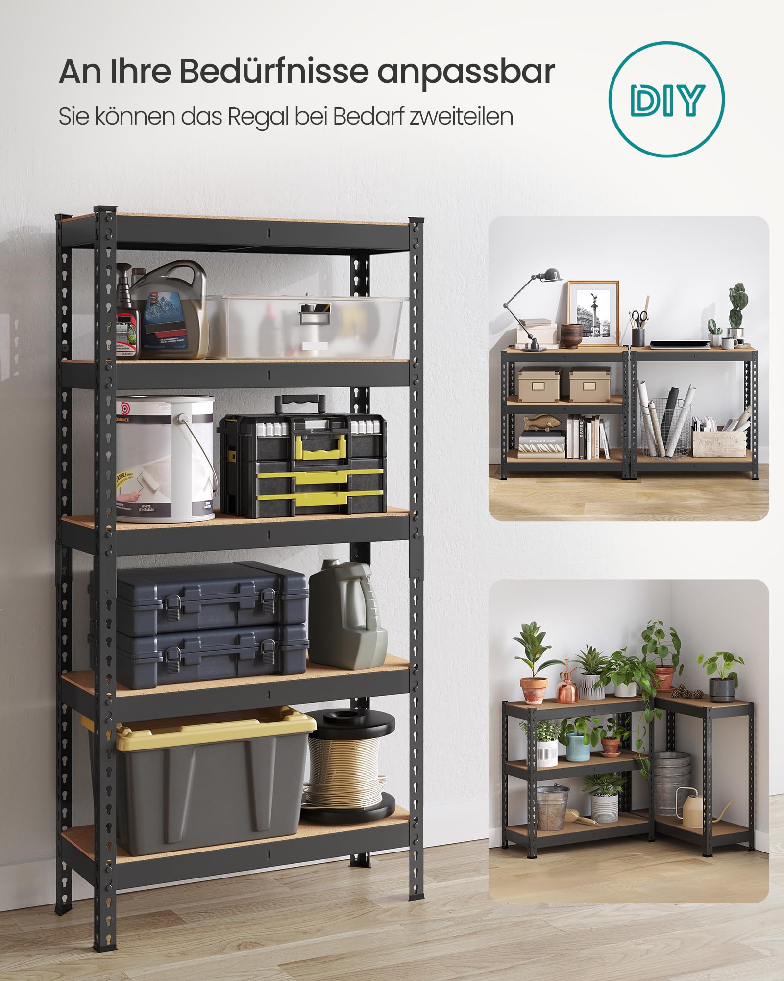 songmics-schwerlastregal-glr300b01-standregal-30x75x150-cm-5-ablagen-schwarz image 7